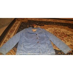 Ralph Lauren Quilted lined Jean Jacket Small Womens Sz Small Petite SP Button